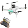 A white drone with black propellers and green light strips, including a handheld remote control and real-time display on a mobile phone Item Picture